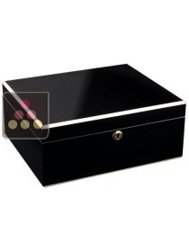 Compact Cigar Humidor glossy black lacquered Adorini