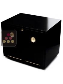 Compact cigar Humidor with high quality black lacquering Adorini