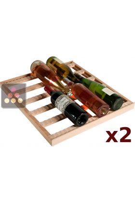 Set of 2 beechwood storage shelves for wine cabinets from the Tradition range
