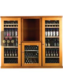 Combination of 3 Single temperature wine cabinets for storage or service CALICE