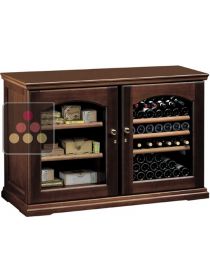 Combination of single-temperature wine storage or service cabinet & cigar humidor CALICE
