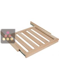 Solid oak sliding shelf for wine cabinets in the Prestige range La SOMMELIERE