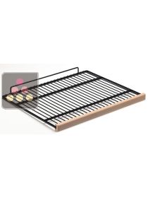 Steel wire storage shelf with wooden front CALICE