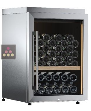 Single temperature freestanding wine cabinet for storage or service - Stainless steel cladding CALICE