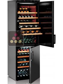 Combination of 2 single-temperature wine cabinets for ageing or service CALICE