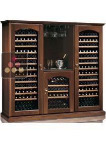 Combination of 3 multi temperature wine cabinets for service & storgage + home wine bar CALICE