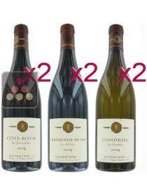 Selection of 4 Red and 2 White Wines - Great Rhodanien Reds Sélection Vin