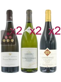 Selection of 4 Red and 2 White Wines - Premiere Cru White and Red Burgundy Sélection Vin