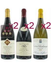 Selection of 4 Red and 2 White Wines - Great vintages of Burgundy Sélection Vin