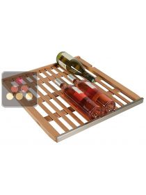 Beechwood Storage shelf with stainless steel front for wine cabinets in the Prestige range La SOMMELIERE