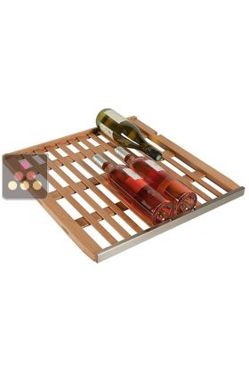 Beechwood Storage shelf with stainless steel front for wine cabinets in the Prestige range