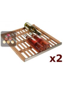 Set of 2 beechwood storage shelves - Stainless Steel front for wine cabinets in the Prestige range La SOMMELIERE