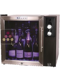 Combined service cabinet and preservation system for opened wine bottles LE VERRE DE VIN