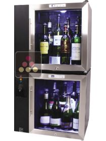 2 Service cabinets combined with a preservation system for opened wine and champagne bottles LE VERRE DE VIN