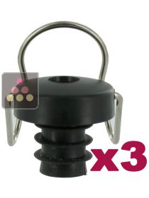 Pack of 3 champagne bottle stoppers with preservation system LE VERRE DE VIN