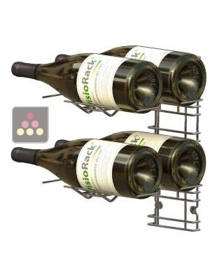 Chromed steel wall rack for 4 x Magnum bottles - Horizontal bottles VISIORACK