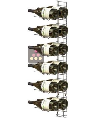 Chromed steel wall rack for 12 x Magnum bottles - Horizontal bottles VISIORACK
