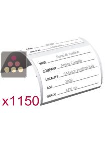 5 Rolls of 230 glass labels WINE LABEL