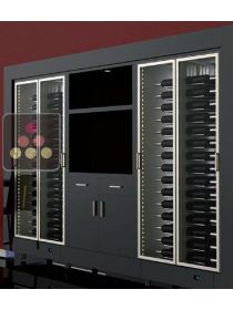 Combination of two modular multipurpose wine cabinets with built-in storage unit CALICE DESIGN