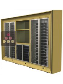 Combination of three modular multipurpose wine cabinets with storage unit  - free standing CALICE DESIGN
