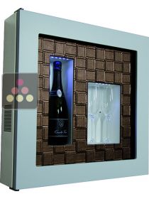 Single temperature silent refrigerated Champagne stand  for 1 bottle and 2 glasses CALICE DESIGN