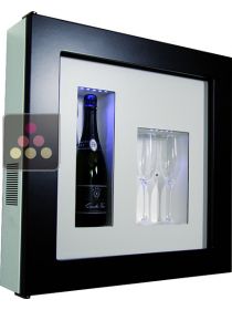 Single temperature silent refrigerated Champagne stand  for 1 bottle and 2 glasses CALICE DESIGN