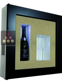 Single temperature silent refrigerated Champagne stand  for 1 bottle and 2 glasses CALICE DESIGN