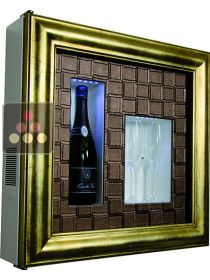 Single temperature silent refrigerated Champagne stand  for 1 bottle and 2 glasses CALICE DESIGN