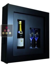 Single temperature silent refrigerated Champagne stand  for 1 bottle and 2 glasses CALICE DESIGN
