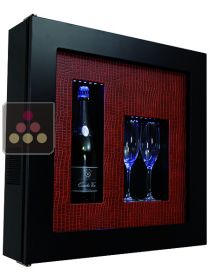 Single temperature silent refrigerated Champagne stand  for 1 bottle and 2 glasses CALICE DESIGN