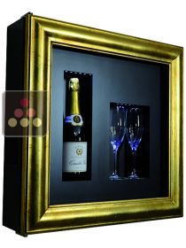 Single temperature silent refrigerated Champagne stand  for 1 bottle and 2 glasses CALICE DESIGN