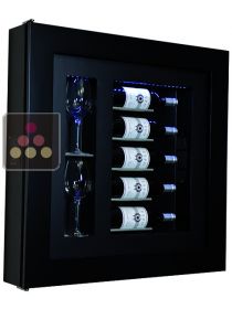 Single temperature silent refrigerated Champagne stand  for 5 bottles and 2 glasses CALICE DESIGN