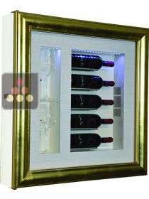Single temperature silent refrigerated Champagne stand  for 5 bottles and 2 glasses CALICE DESIGN