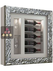 Single temperature silent refrigerated Champagne stand  for 5 bottles and 2 glasses CALICE DESIGN