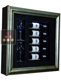 Single temperature silent refrigerated Champagne stand  for 5 bottles and 2 glasses CALICE DESIGN