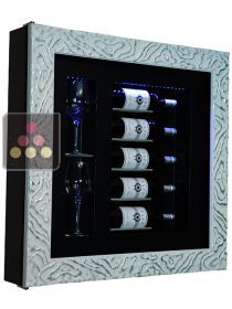 Single temperature silent refrigerated Champagne stand  for 5 bottles and 2 glasses CALICE DESIGN