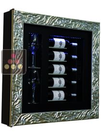 Single temperature silent refrigerated Champagne stand  for 5 bottles and 2 glasses CALICE DESIGN