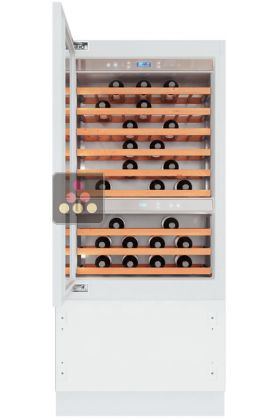 Multipurpose built-in wine cabinet for ageing and service with tri-mode compartment