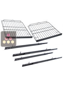Set of 2 Steel wire sliding shelves with wooden front  CLIMADIFF