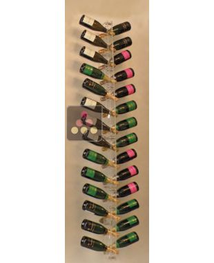 Wall Mounted Bottle Rack in Plexiglass for 28 champagne bottles - (optional LED lighting) SOBRIO