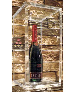 Wall Display Case for 1 Champagne Bottle or a Classic Bottle SOBRIO