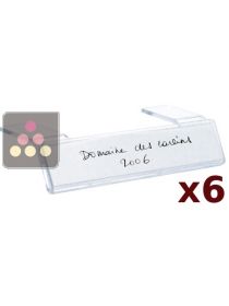 Set of 6 clip on label holders shelves in the Prestige & Tradition ranges La SOMMELIERE