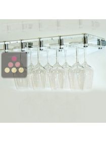 Wall Mounted Suspended Glass Rack in Clear Plexiglass - 24 glasses SOBRIO
