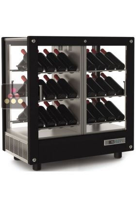 4-sided refrigerated display cabinet for storage or service of wine
