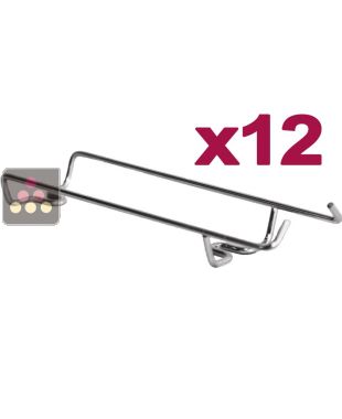 Set of 12 bottle holders in chrome steel wire, to be installed VISIORACK