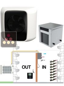 Air conditioner for wine cellar up to 30m3 - Cooling function + heating + humidification system - Wall evaporator FRIAX