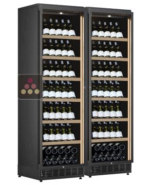 Built-in combination of 2 single-temperature wine cabinets for service or storage CALICE