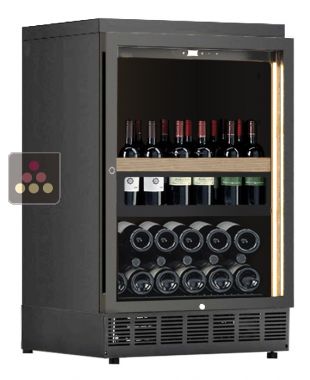 Built-in single temperature wine cabinet for wine storage or service with a sliding shelf for standing bottles CALICE