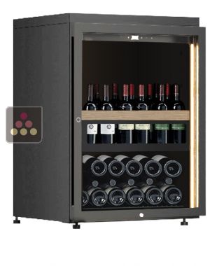 Single temperature wine cabinet for wine storage or service with a sliding shelf for standing bottles CALICE