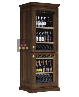 Dual temperature wine cabinet for service and/or storage - Combined bottle display CALICE